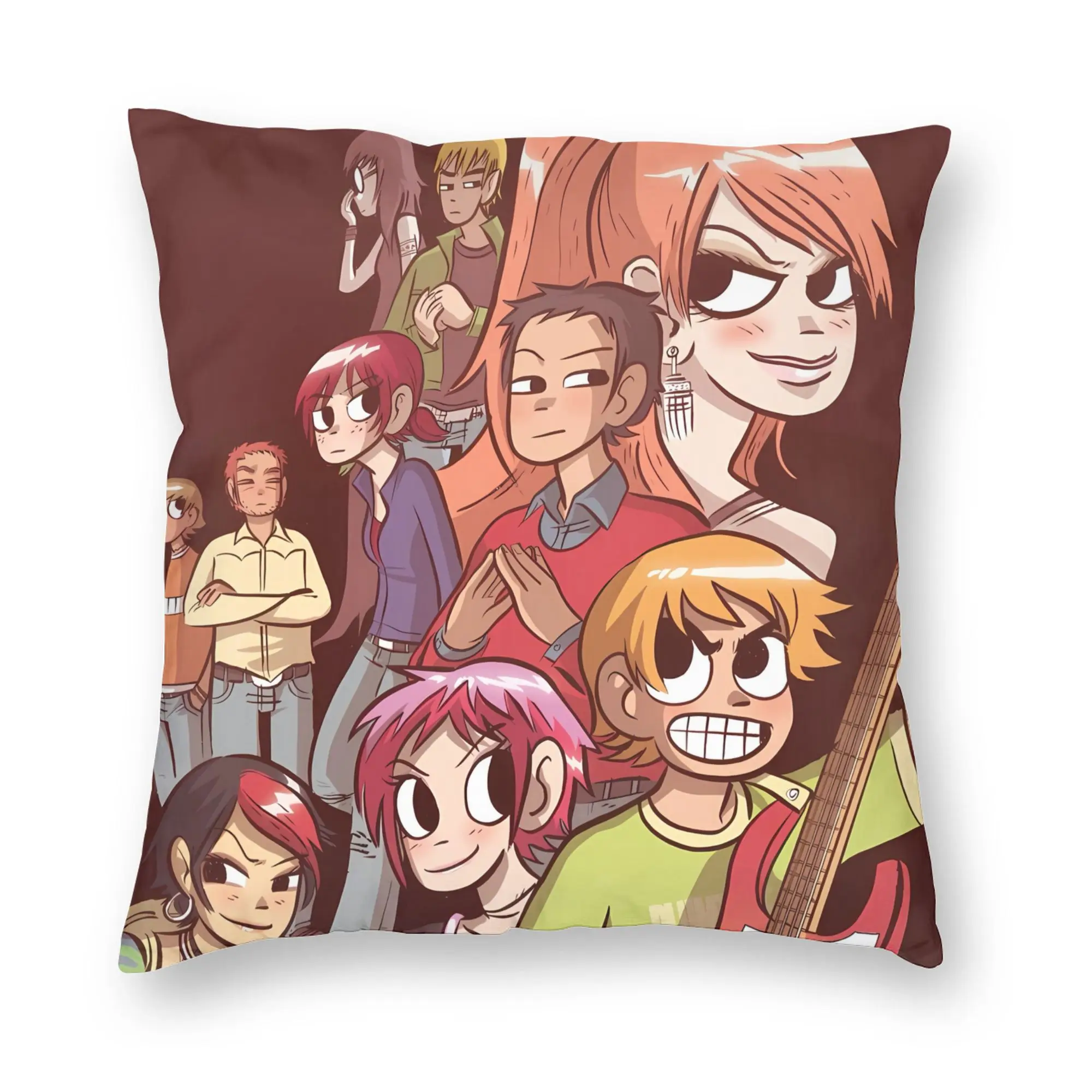 Scott Pilgrim Red Poster Art Pillow Case  Comfy Pillow Cover For Office Car Home Decor Funny Pillowcases