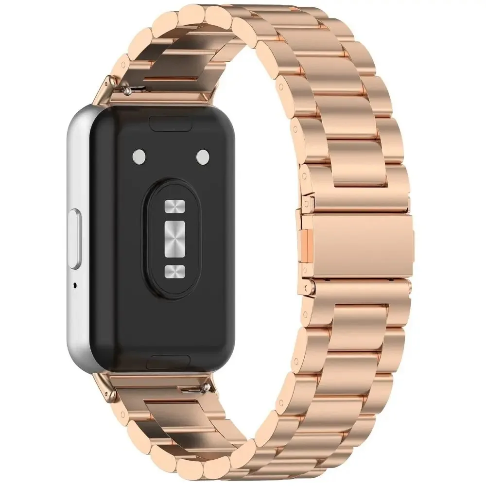 Three-bead Stainless Steel Watch Strap for Samsung Galaxy Watch Fit3 Metal Three-bead Watch Strap