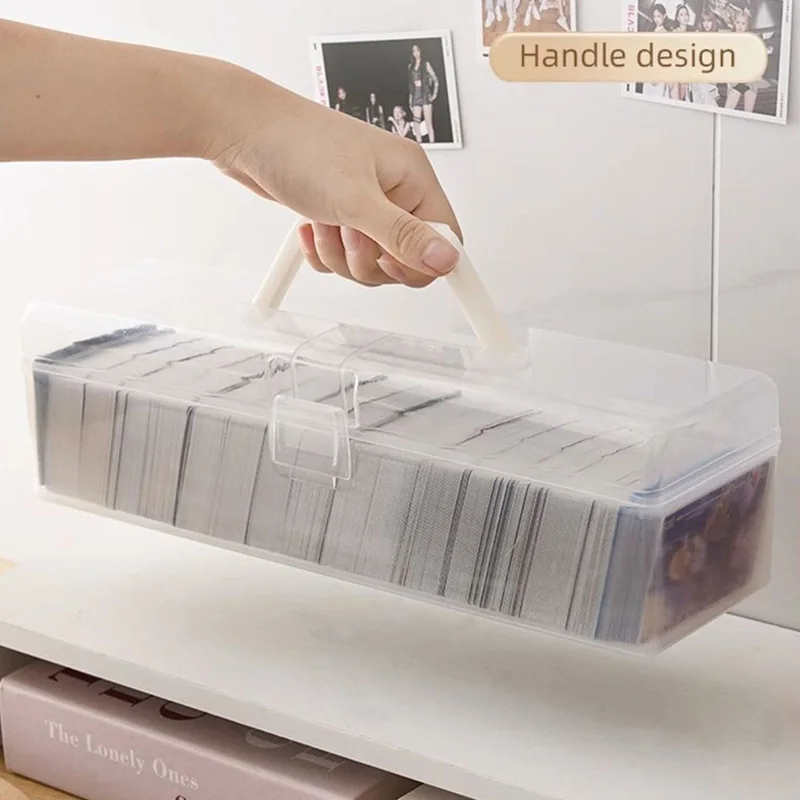 Game Cards Storage Box Football Stars Trading Card Storage Box Plastic Transparent Card Container Portable Game Card Organizer