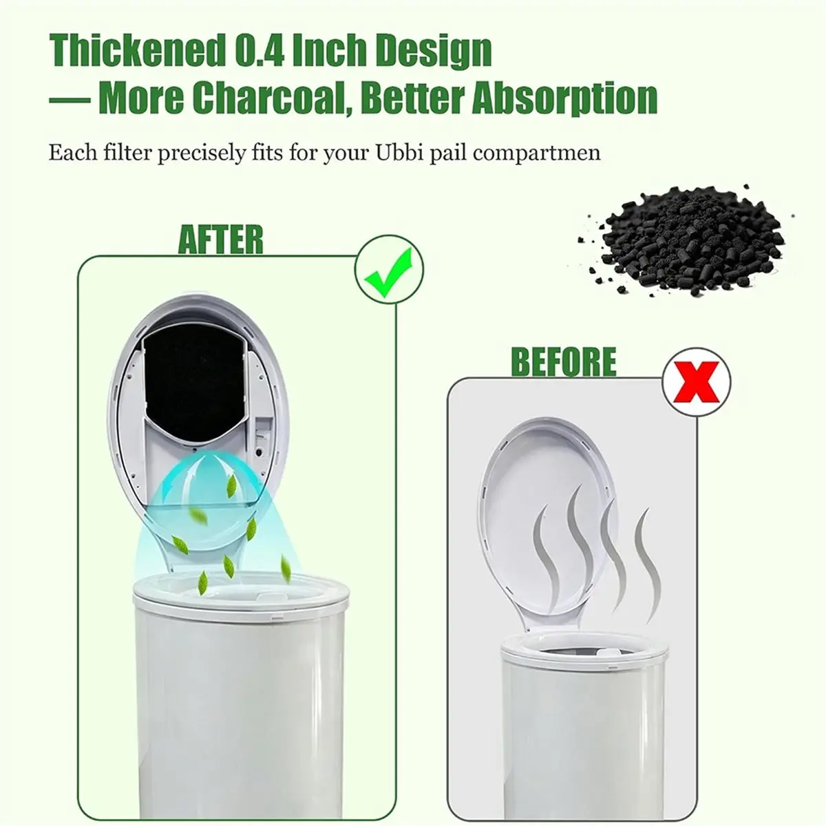 16 Pack Filters for Steel Diaper Pail - Odor Control Refills, Keeps