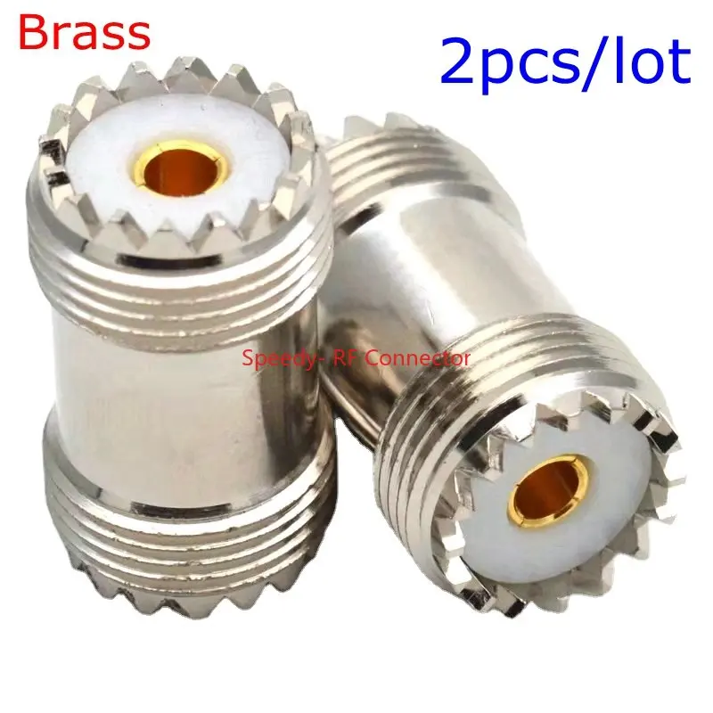 2 sztuk/partia SL16 UHF SO239 kobieta do UHF kobieta prosto złącze UHF kobieta do UHF kobieta 2x podwójny Adapter do UHF PL259 mężczyzna