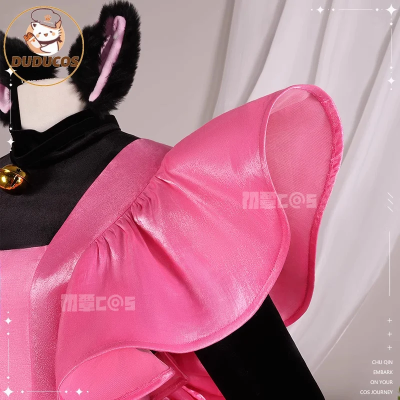Kinomoto Sakura Cosplay Costume Anime carte Captor Sakura DUDU-R femmes Halloween mignon noir rose robe le THUNDER oreilles queue