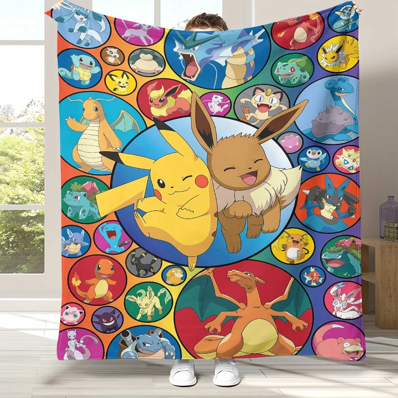 

Фланелевое одеяло с изображением Покемона Пикачу, очень мягкое и теплое плюшевое покрывало для дома, спальни, кровати, дивана, офиса, кемпинга, подарок