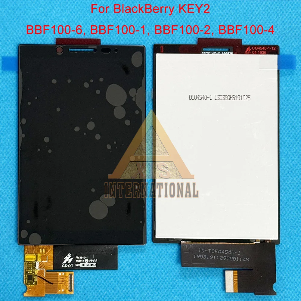 Oryginalny 4.5 "dla BlackBerry KEY2 LCD klucz 2 wyświetlacz BBF100-1/2/4/6 Digitizer Panel dotykowy dla KEY2 LE LCD BBE100-1/2/4/5