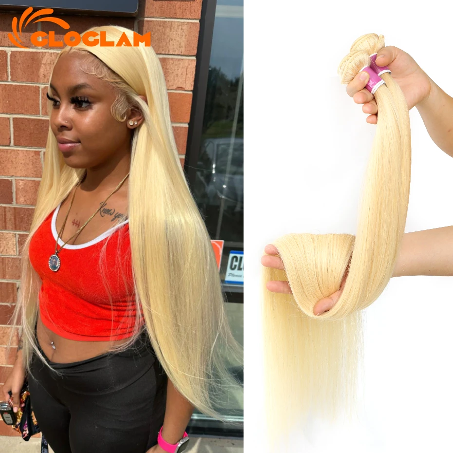 613 Bone Straight Bundles Human Hair Double Drawn Honey Blonde Color Raw Vietnamese Hair Bundles 30 40 Inch Ponytail Extensions