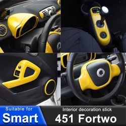 For Smart Brabus 451 Fortwo 2009-2014 Car Interior Modified Steering Wheel Door Decoration Protection Sticker Accessories