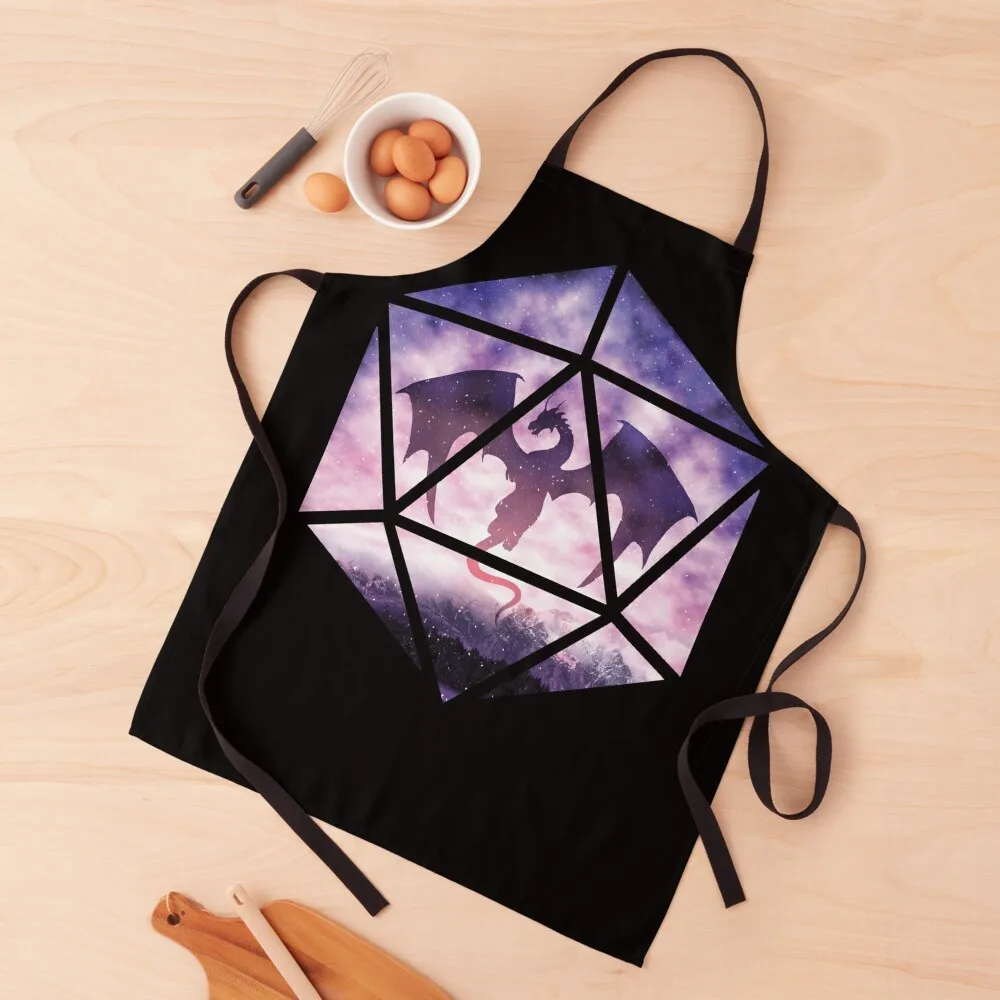 

Purple Sky Dragon D20 Apron Chef Accessory Costume Waiter Barber Kitchen Apras Man