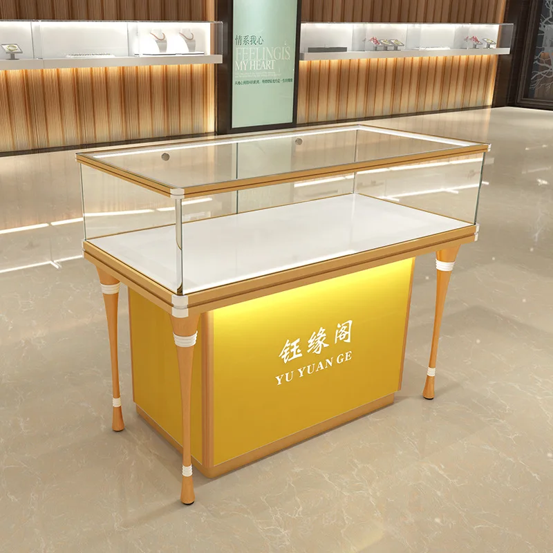 Custom, luxury retail jewelry shop showcase modern design jewellery display cabinet locking glass jewelry display