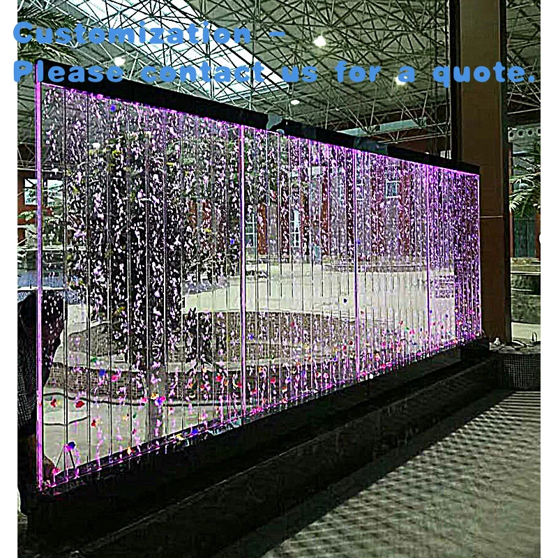 

custom.OEM Custom Indoor/Outdoor Decor Long Curtain Stainless Steel Wire Stone Cement Glass-Screen Application