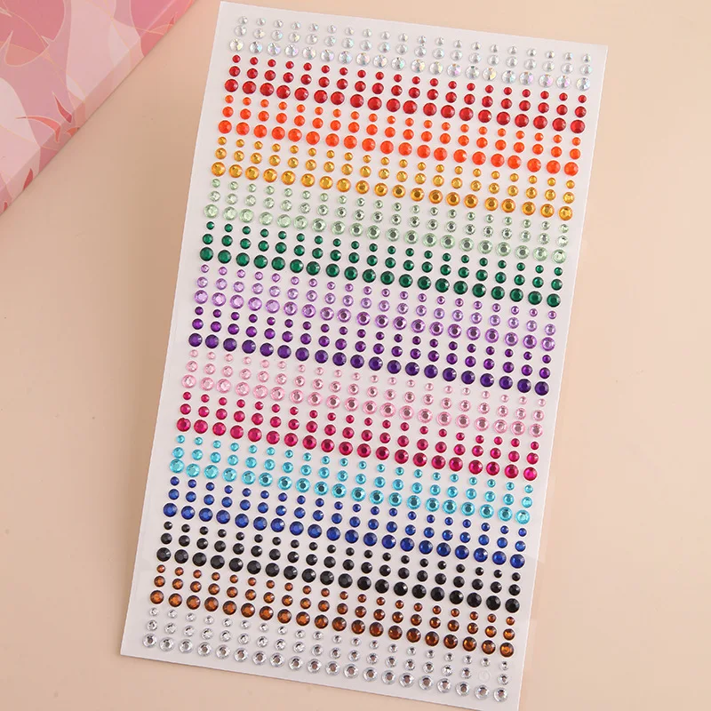 NEW 900 PCS Rhinestones Stickers Eyes DIY Rainbow Color Patch Festival Makeup Jewels Stickers Bright Stickers for The Face ZS004