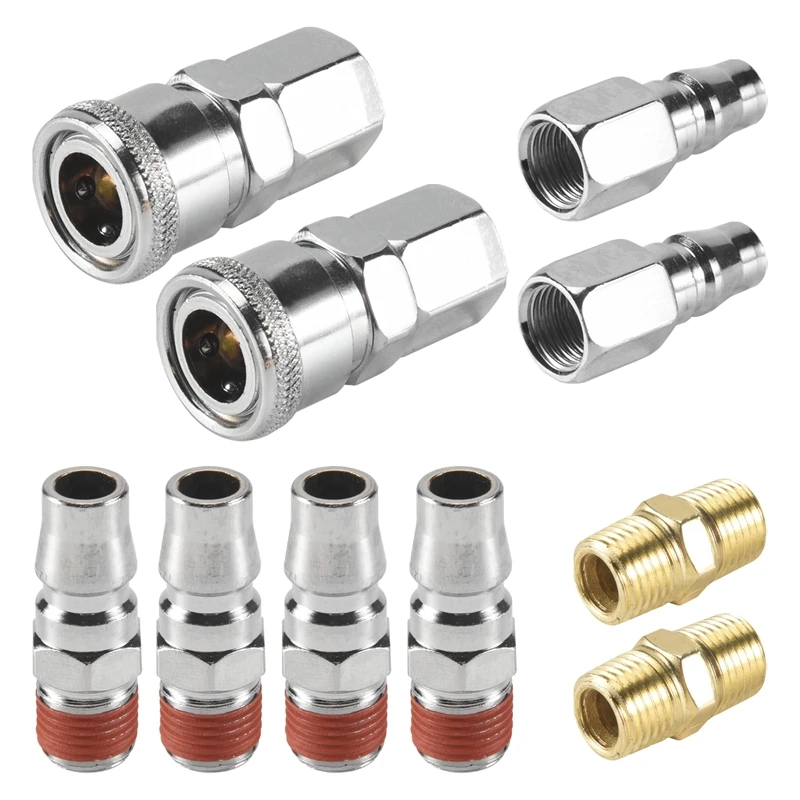 

10Pcs 1/4 Inch BSP Air Line Hose Compressor Fitting Connector Coupler Quick Release Pneumatic Parts For Air Tools Hardware