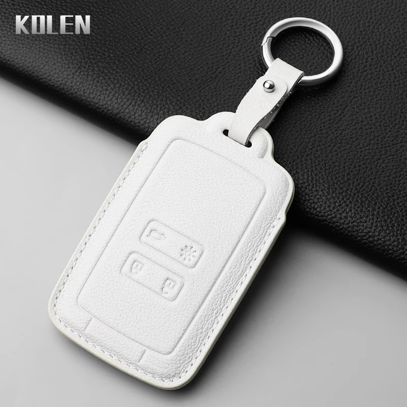 Genuine Leather Car Card Key Case Cover Shell For Renault Koleos Captur Megane Clio Scenic Talisman Arkana For Dacia Sandero Fob