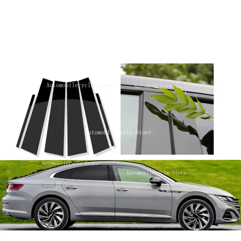 

6Pcs Glossy Black Pillar Posts Fit For Toyota Camry 2012 2013 2014 2015-2017 Window Moulding B C Center Sticker Cover Silver