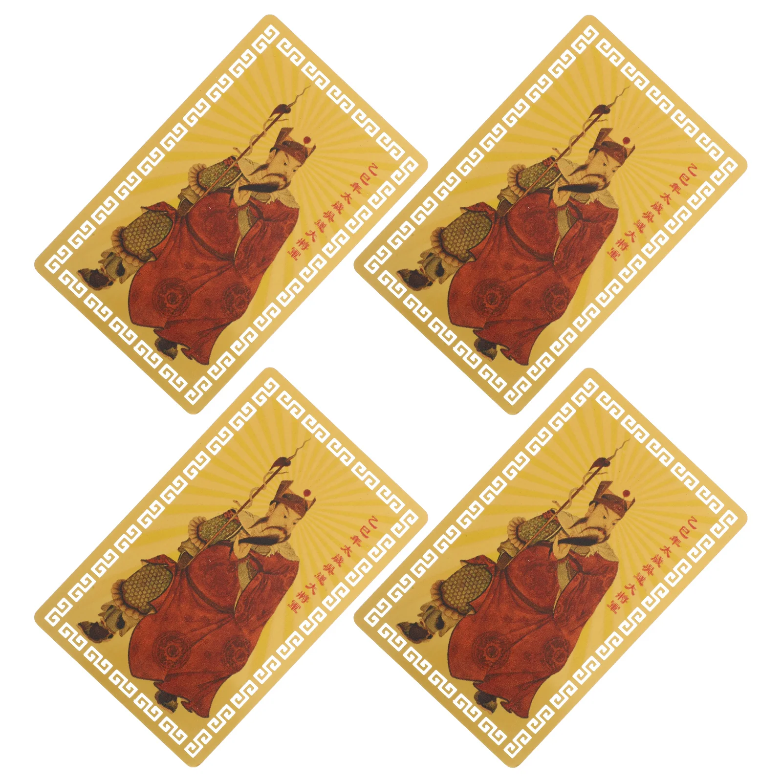 4 Pcs Tai Sui Gold Card Amulet to Protect The House Decor Feng Shui Cards Traditional Home Lucky Taoist