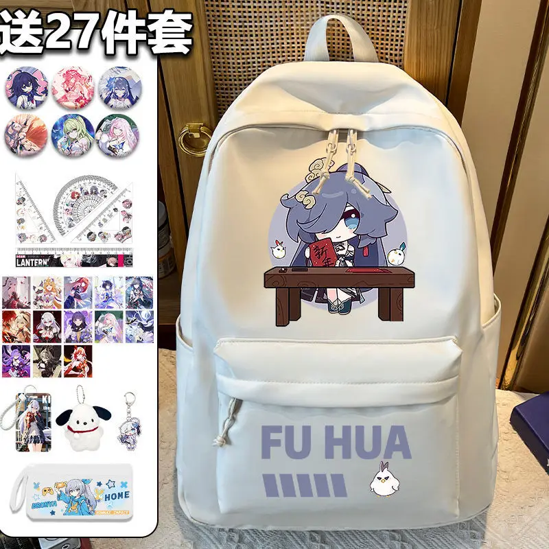 Anime Honkai Impact 3 Blanca Merchandise Elementary Middle School Backpack Large Capacity Fashion Simple Double Shoulder Bag