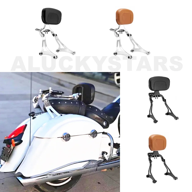 Adjustable Driver Passenger Backrest Sissy Bar For Indian Chieftain Roadmas Springfield Limited Challenger Dark Horse 14-24