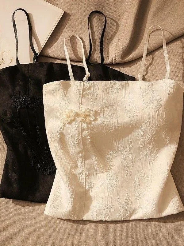 New Chinese Style Embroidered Strap Vest Women's Inner Wear 2025 Trendy Back Sensation Base Layer Bandeau Top Handkerchief