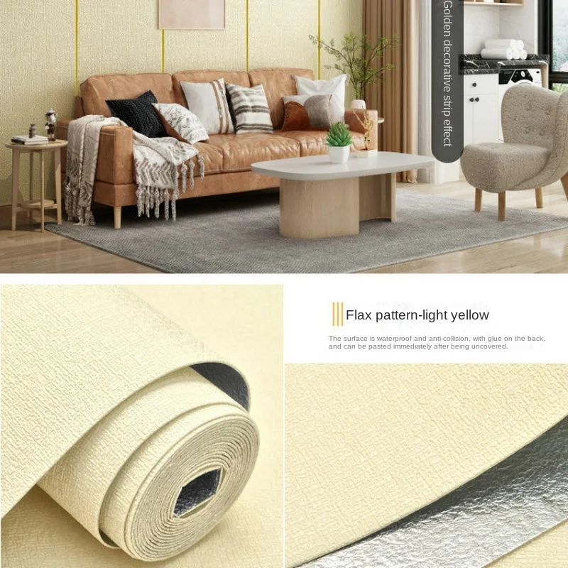 Wallpaper self-adhesive living room bedroom background wall oil-proof sticker waterproof and moisture-proof self-3D decoration