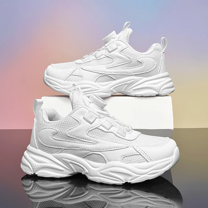 

New White Boys Sneaker Children Shoes Autumn Mesh Lightweight Platform Kids Trainers Tennis Sports Shoes for Boy Size 28-39