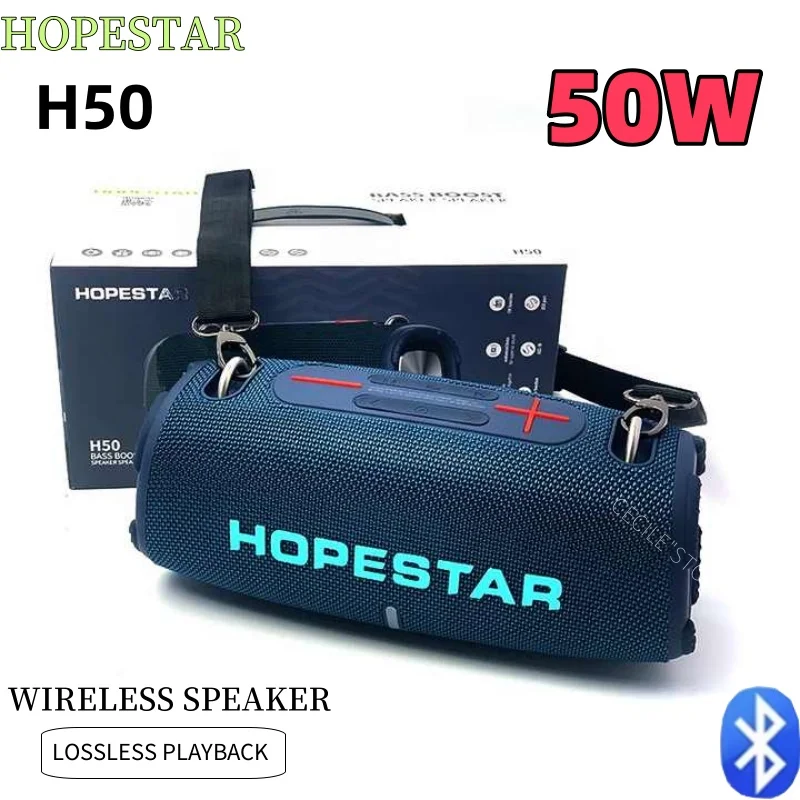 HOPESTAR H50 Boombox Portable Bluetooth Speakers Super Subwoofer Mp3 Player Powerful Column Soundbox Audio Center High Power 50W