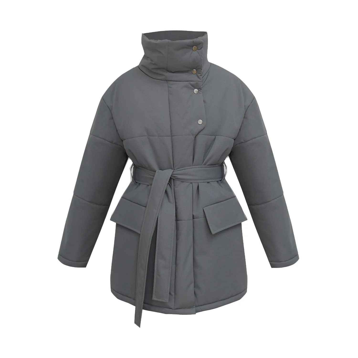 Women Winter Cotton-padded Coat Lady Stand Collar Quilted Oversize Jacket Outdoor Thickened Warmth Parkas Fashion Tops