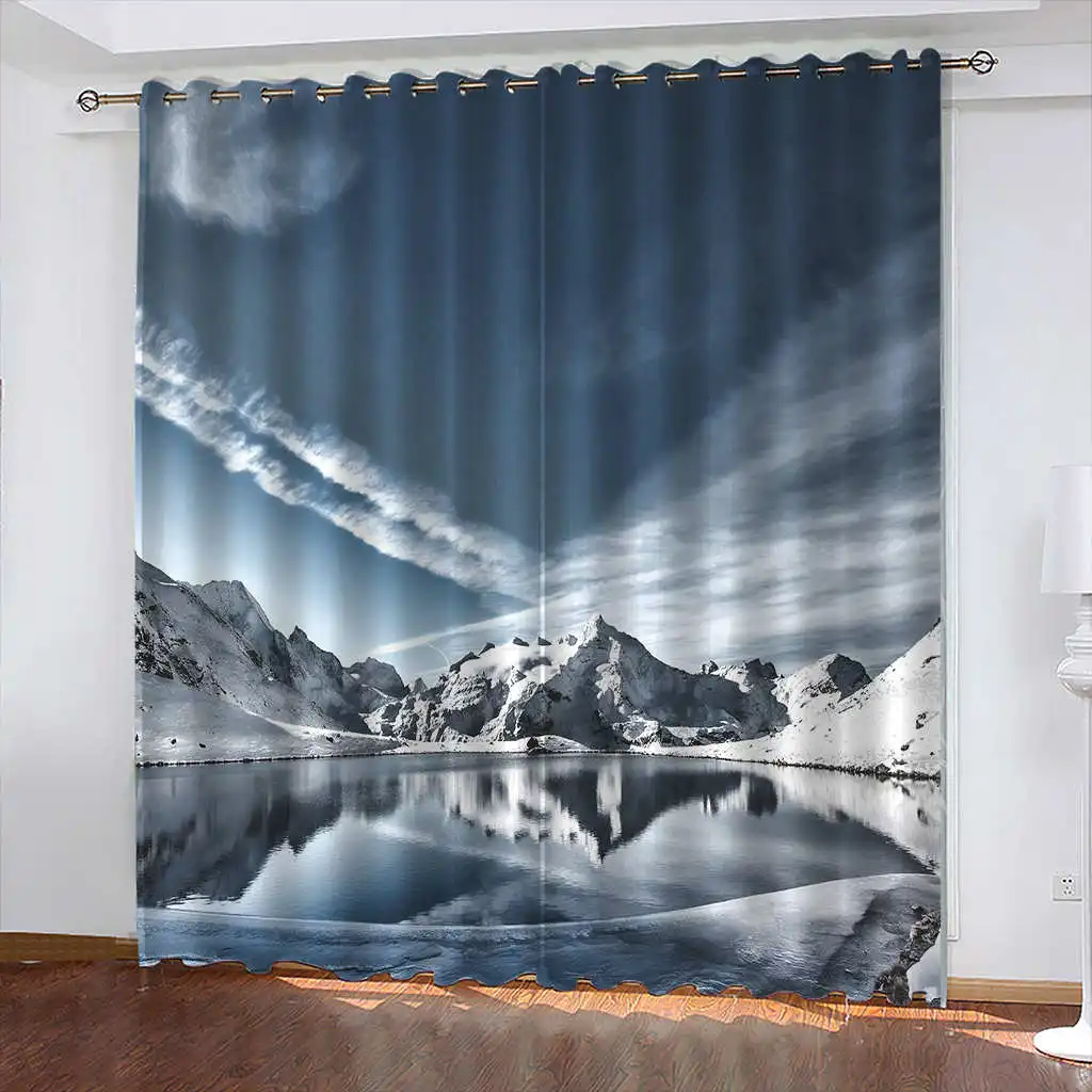 

Skier 3D Printing Blackout Curtains Beautiful Scenery Living Room Bedroom Curtains Cortinas Para La Sala Cortina Cocina カーテン