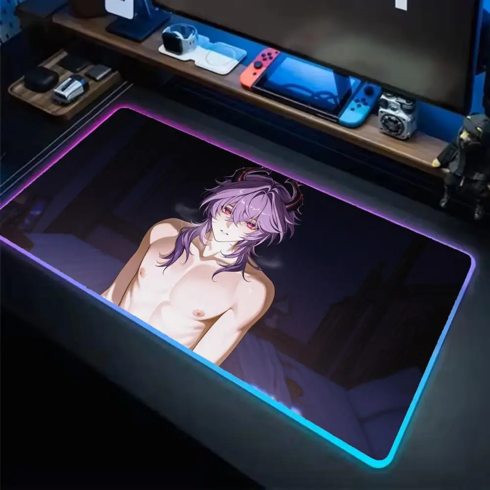 

Genshin Durin Mouse Pad Anime Gaming Mouse Pad LED Table Pads Backlit Rubber Desktop XXL RGB Desk Mats
