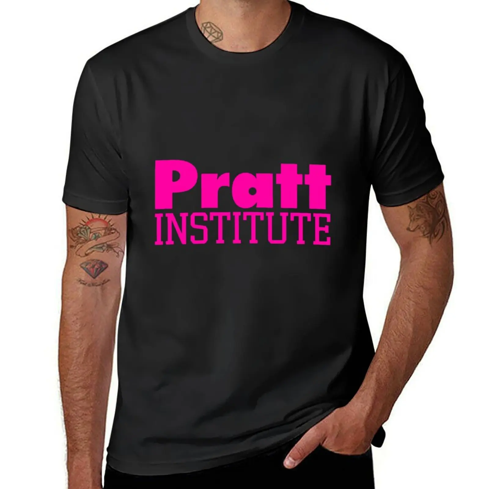 Pratt Institute Crewneck T-Shirt summer top shirts graphic tees blacks fruit of the loom mens t shirts