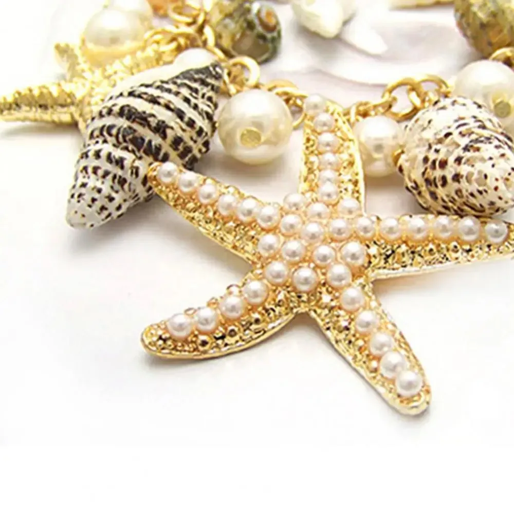 Bohemia Summer Beach Bracelet Natural Shell Cute Adjustable Gold Plated Ocean Multi-style Chain Beach Bracelet Jewelry Gifts image 4