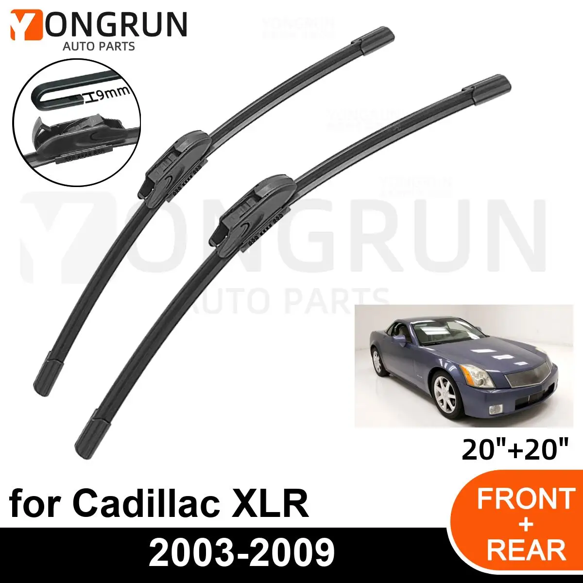 

Car Front Windshield Wipers For Cadillac XLR 2003-2009 Wiper Blade Rubber 20"+20" Car Windshield Windscreen Accessories