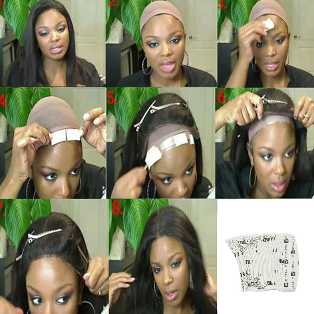 Bande Adhésive Double Face pour Perruque Ultra Hold, Extension de Système Capillaire, Bandes Imperméables pour Toupets/Perruque à Dentelle, 36 Pièces/Lot