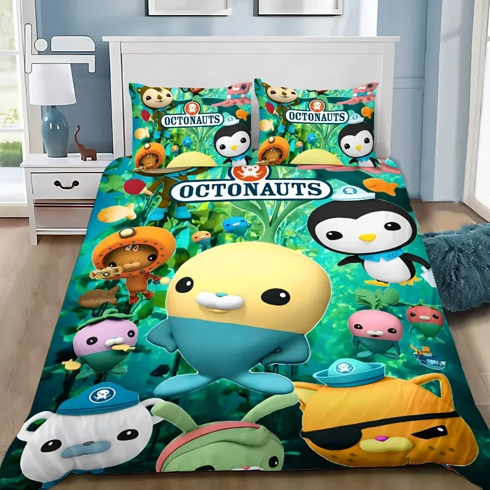 Cartoon Octonauts Bedding Set For Bedroom Soft Modern Bedspreads Comefortable Kids Duvet Cover Quilt Cover And Pillowcase
