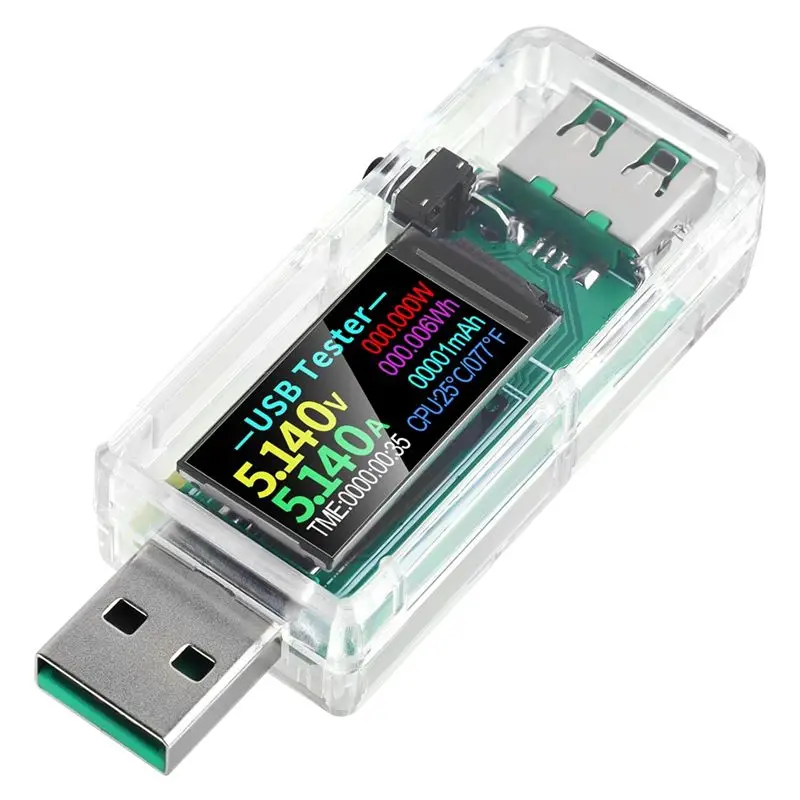 A21F-USB Tester USB Power Meter, USB Multimeter 3.3-30V 0-5A Voltage Current Capacity Amp Volt Voltmeter Ammeter