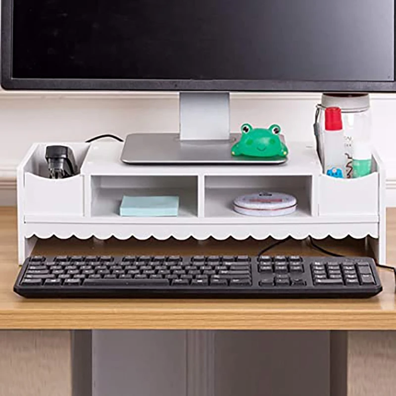 Monitor Heightened Shelf Desk Storage Keyboard Organizer Shelf Heightened Shelf For Laptop Desktop Computers Printers