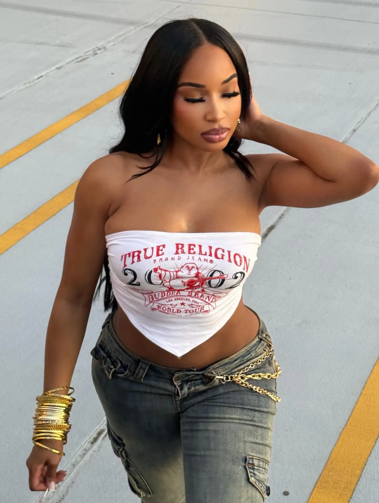 

Summer Buddha Graphic T Shirts Fashion Top Printed Women Y2K Cropped Tank Tops Tees Sexy 2025 Sweatshirts Streetswear Clothes