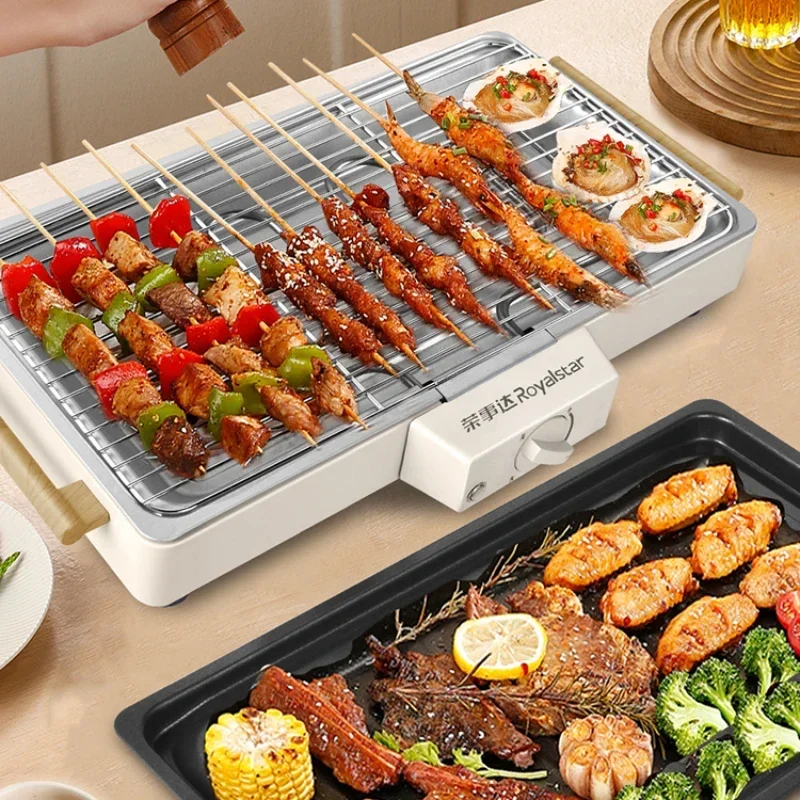 Electric barbecue grill household grill electric baking pan plug-in grilled lamb skewers Korean barbecue grilling machine