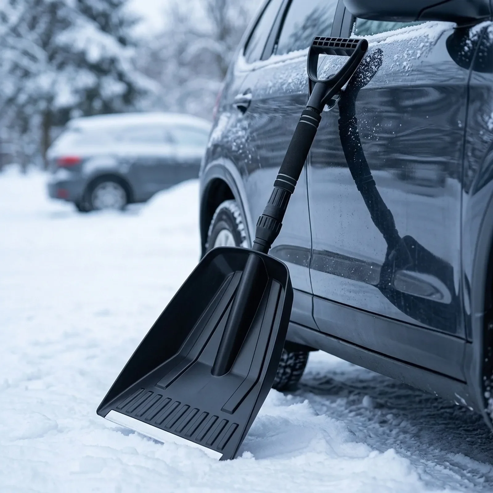 For SUVs Portable Winter Tool Car Snow Shovel Enlarged Blade Lightweight Construction High-strength ABS Plastic