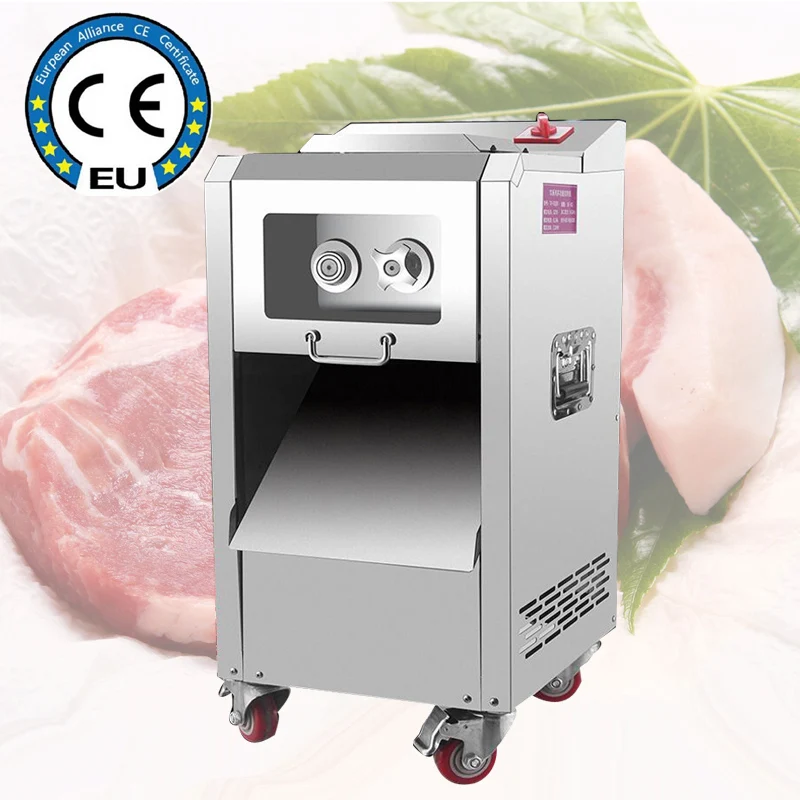 Commercial Fresh Meat Processing 2200W Vertical Electric Stainless Steel Cutting Machine For Restaurant Canteen Meat Slicer