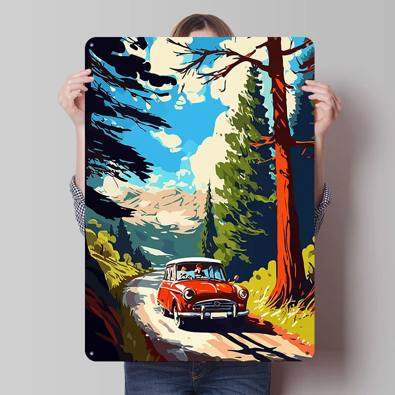 Sports Car Tin Poster Customized Retro Wall Art Vintage Metal Signs for Garage Decoration Bedroom Home Decor Man Cave Coffee Bar