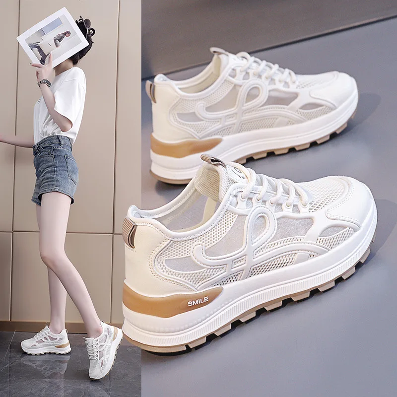 Summer breathable mesh slippers for women 2026 new thick soled non slip half drag sandals sports shoes