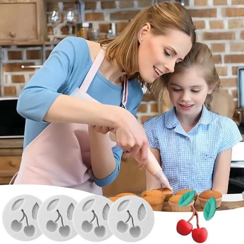 

5 силиконовых форм для вишни, 3 формы формы для конфет, милые формы для искусственных фруктов, инструменты для украшения шоколадного торта