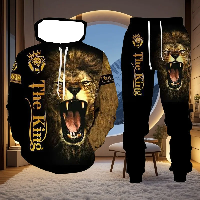 

Autumn and Winter Hot-selling 3D Printed Hoodie Sweatpants Set Loose Comfortable and Fashionable Men's and Women's 2025