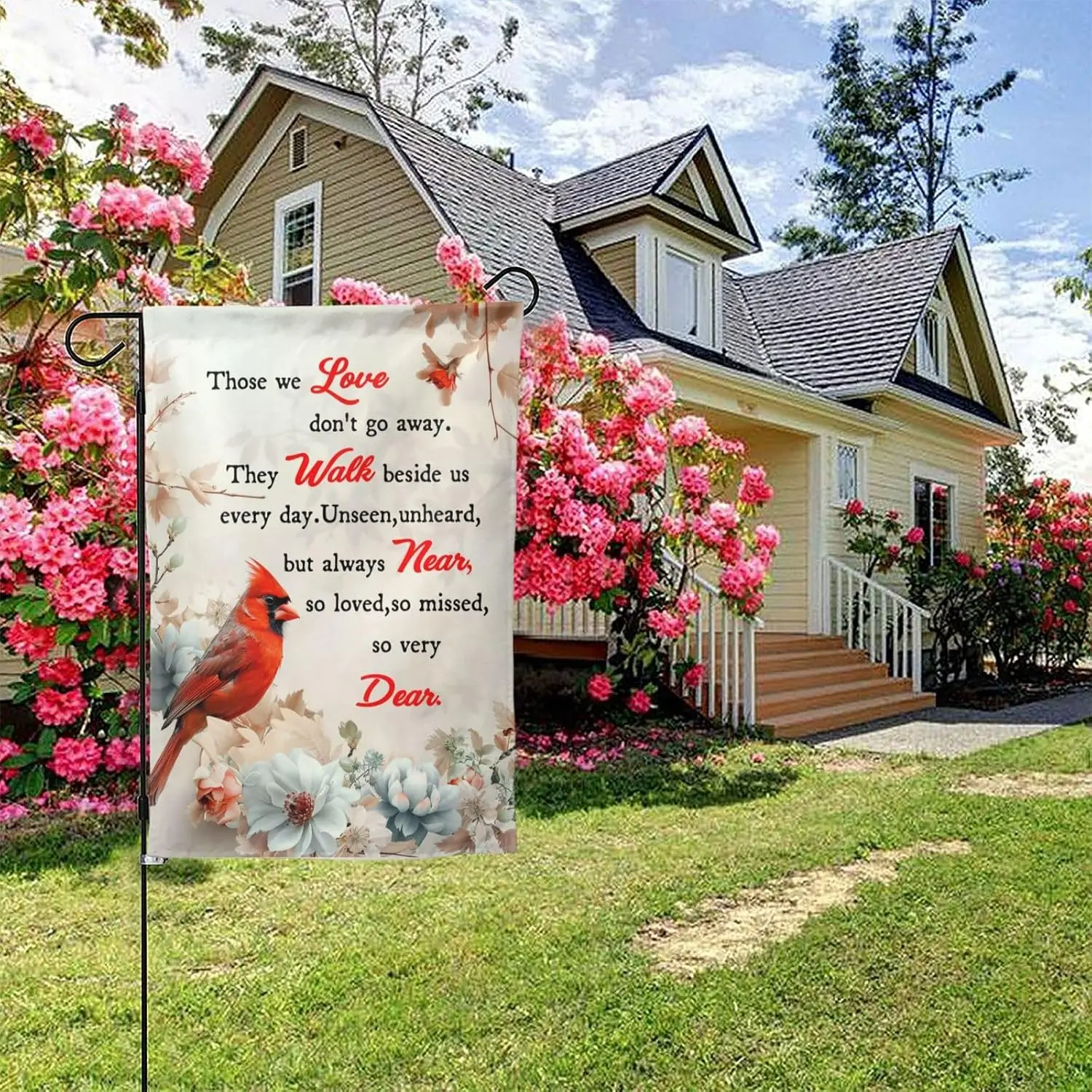 In Loving Memory Flag Funeral Sign Banner Memorial Garden Flag for Outdoor Yard Home Cemetery Bereavement Double Sided Seaso EEZ