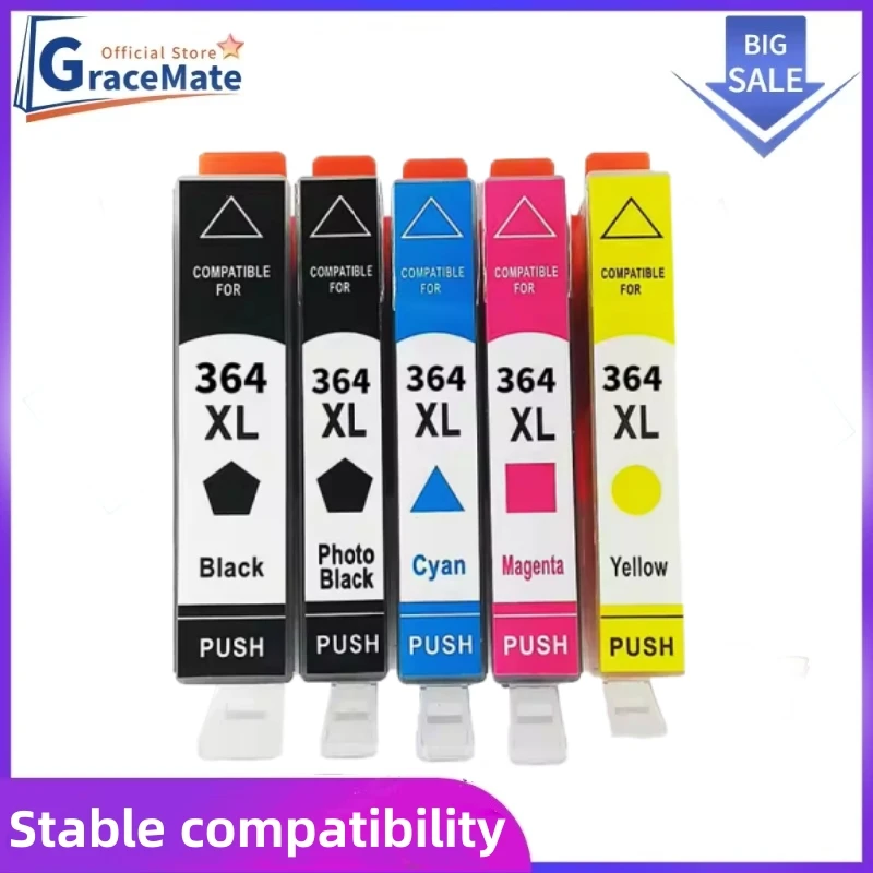 364XL 364 XL Ink Cartridge Compatible for HP364 for HP Photosmart 5520 5524 6510 6520 7510 B109 B110 B209 B210 C309 C310 C410