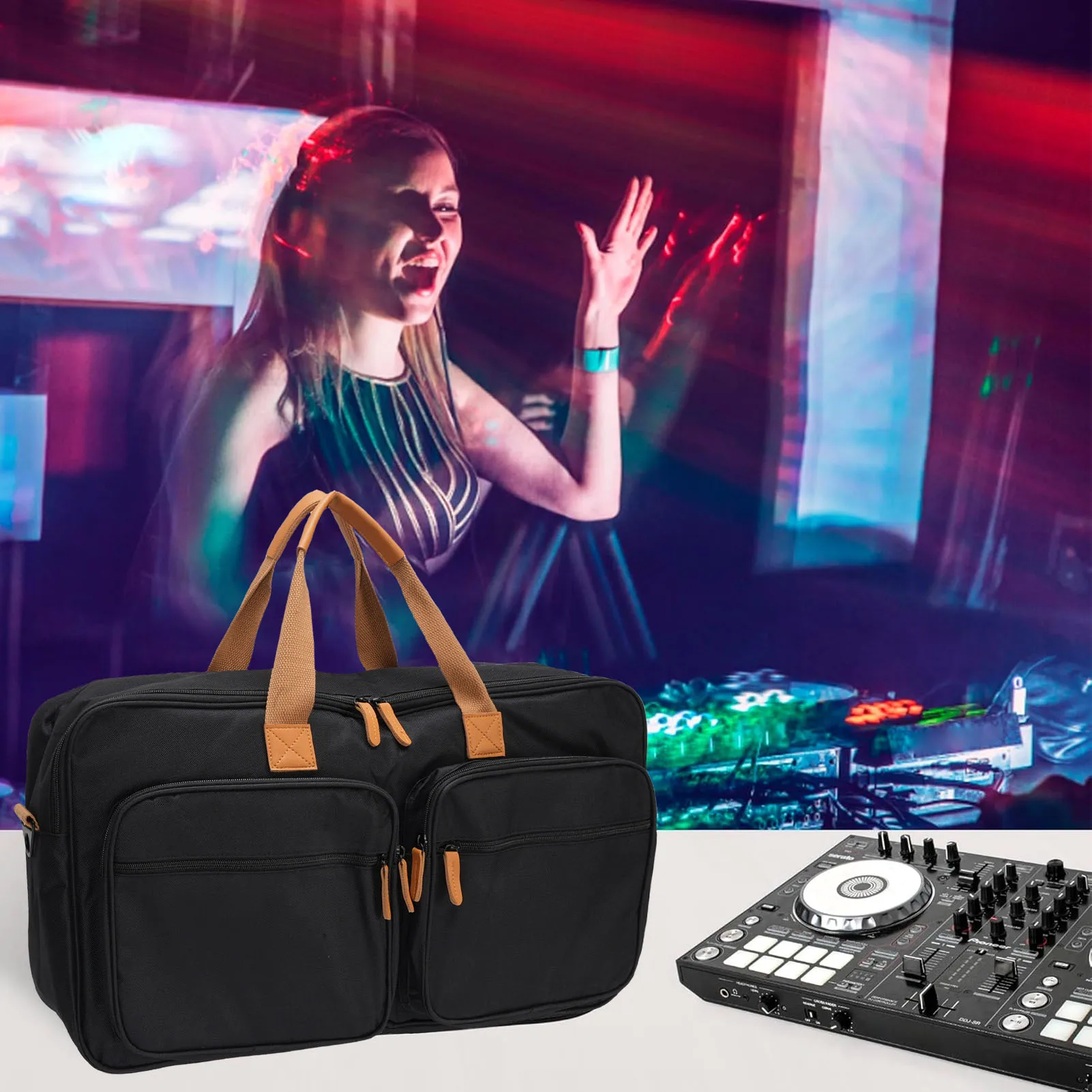 

Сумка для DJ-контроллера, дорожная сумка для DJ-оборудования, подходит для DDJ FLX4 SB3 SB2 400, чехол для DJ-контроллера 22x7x11.5 дюймов с плечевым ремнем.