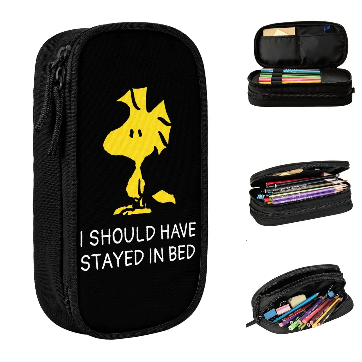 Peanuts Snoopy\'s Friend Woodstock Pencil Cases Pencilcases Pen for Girls Boys Big Capacity Bag School Supplies Gift Stationery