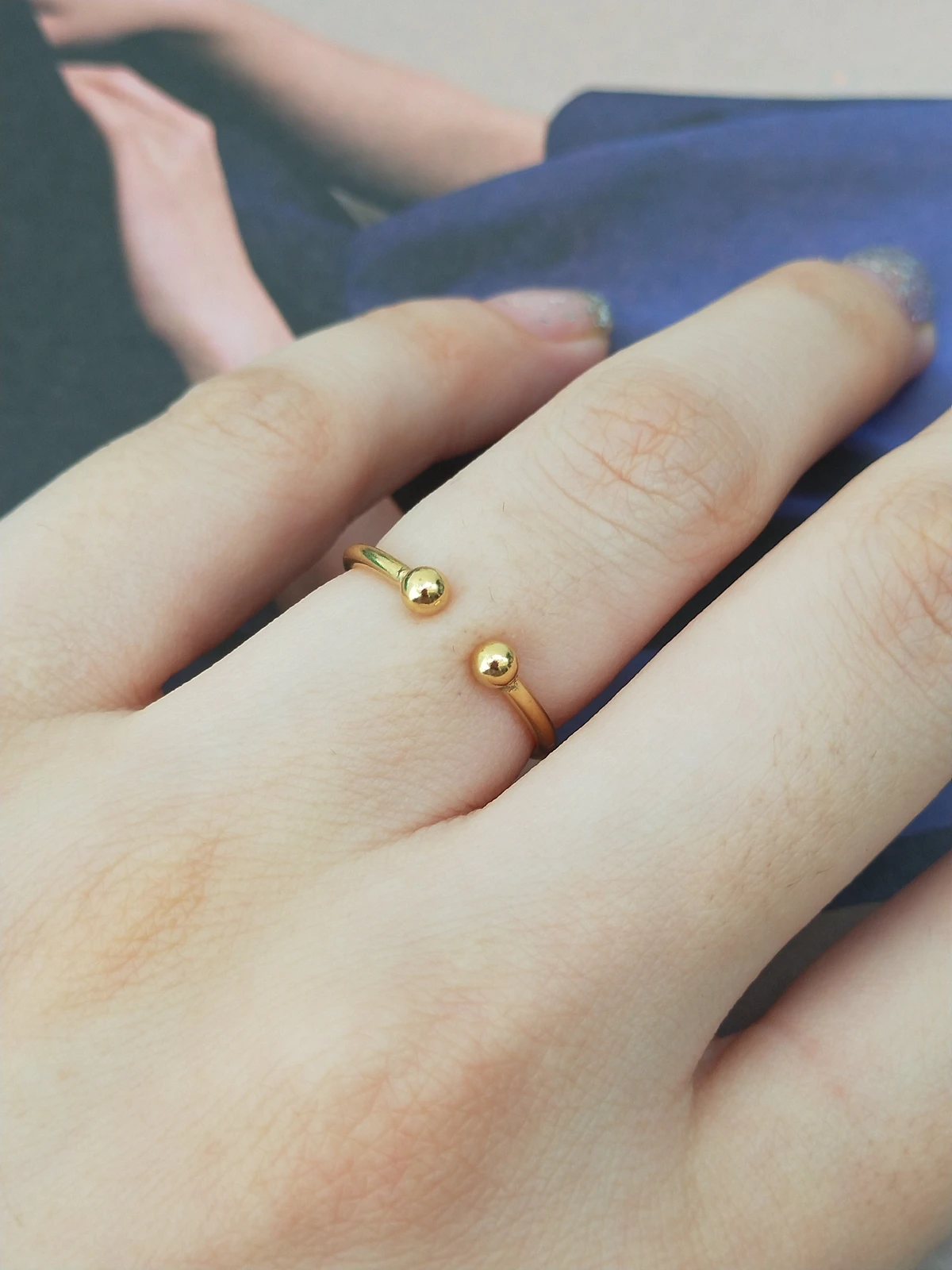 Open Ring Adjustable 14K Gold Filled Knuckle Rings Boho Gold Jewelry Minimalistic Stacking Bohemian Rings for Women Gift view 3