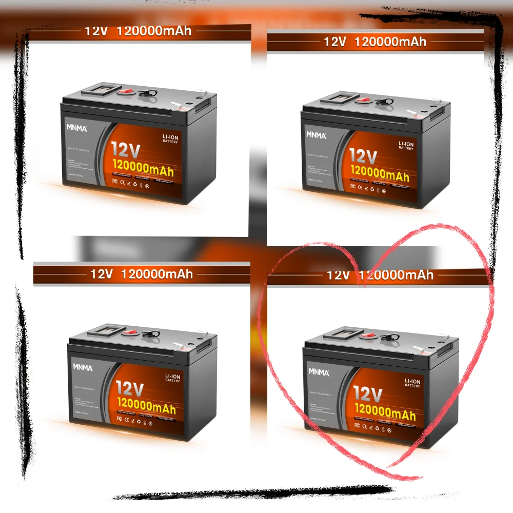 12V 160Ah LiFePO4 Solar Storage Battery⚡, Deep Cycle Rechargeable with Built-in BMS🔥for Power Wheels, E-Scooter, Fish Finder
