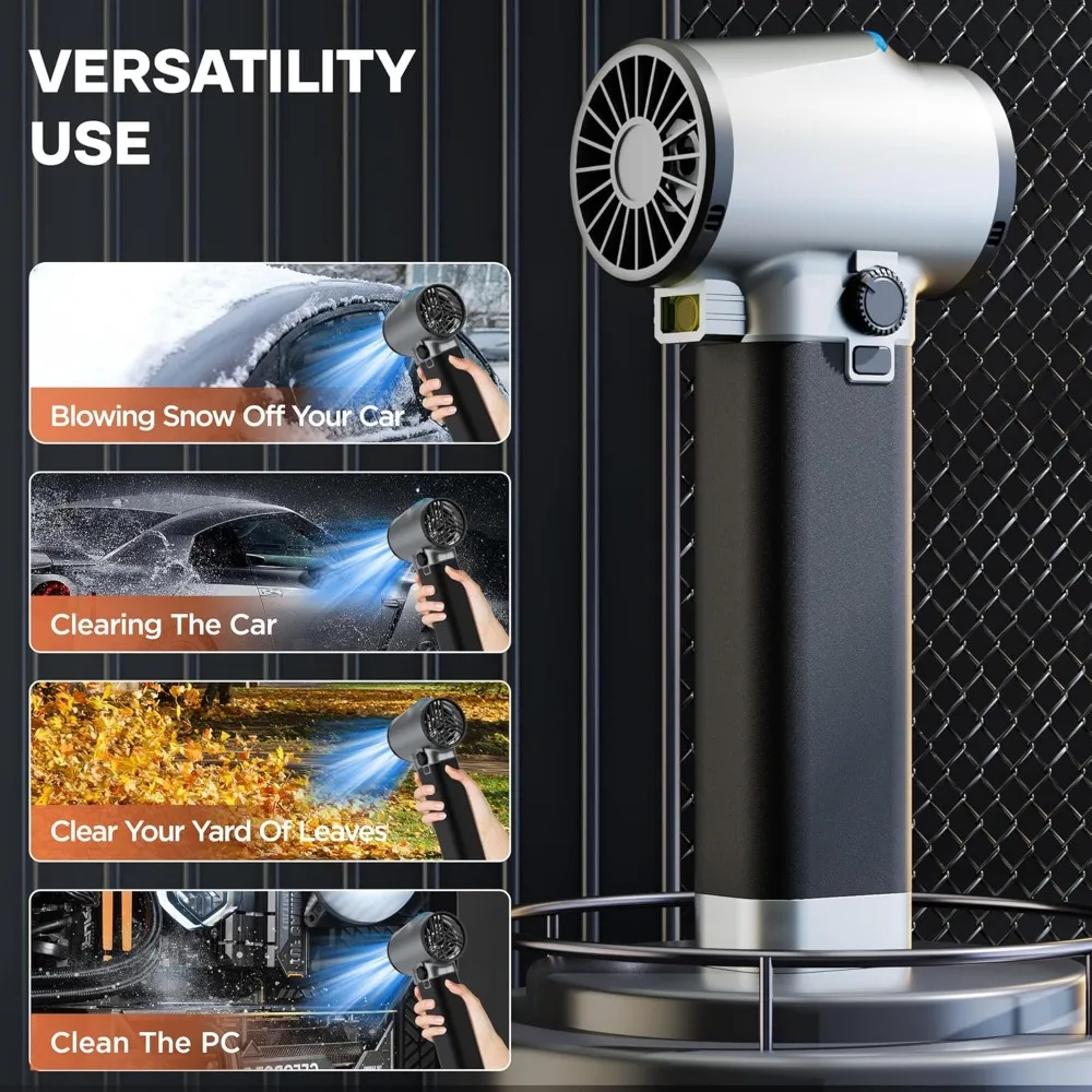 자동차용 드라이어 블로워, 최대 181피트/초 속도의 라이트 포함 자동차 건조기, 750W 및 64mm 브러시리스 모터, 실리콘 핸들, 무단계 속도 조절