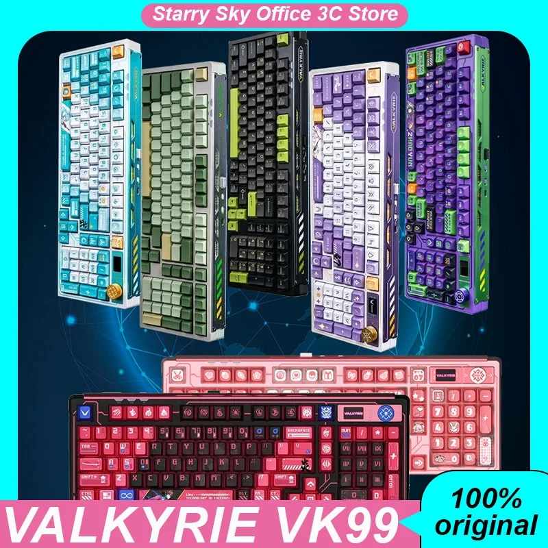 VALKYRIE VK99 Mechanical Keyboards Bluetooth Wireless 3mode hot swap RGB metal knob Customized game keyboard laptop office gift